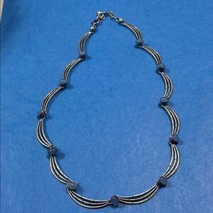 835 Silver Necklace with Blue Chalcedony circa 1970’s